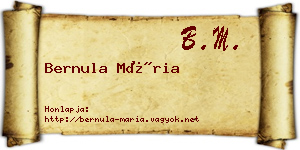 Bernula Mária névjegykártya